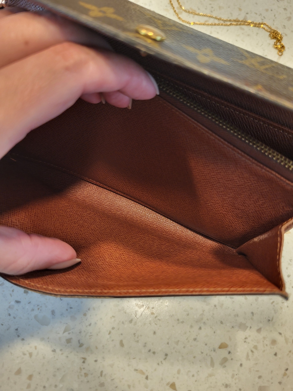 Louis Vuitton Brown Monogram Canvas Wallet with Tan Interior - Picture 12 of 14